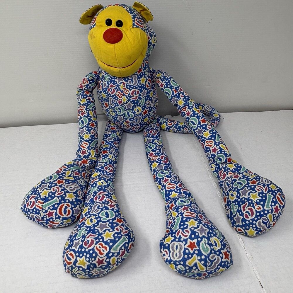 VTG 1988 Avon Count On Andy Monkey Beanbag Plush Weighted Numbers Stars 20in